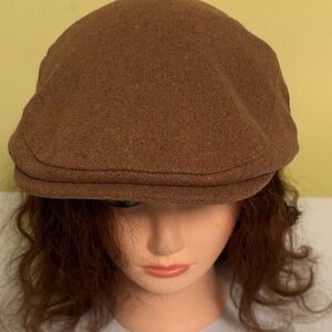 Four Buttons by San Diego Hat Company Brown Poly Blend Flat Cap One Size